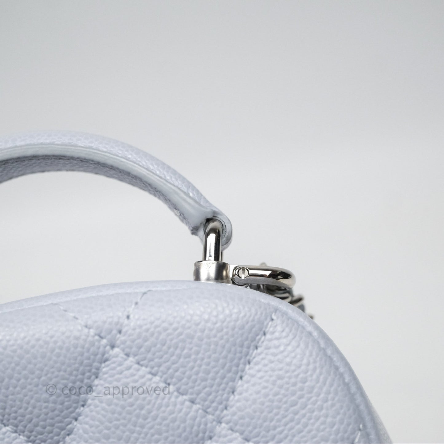 Chanel Classic Mini Backpack Light Blue Grey Caviar Silver Hardware