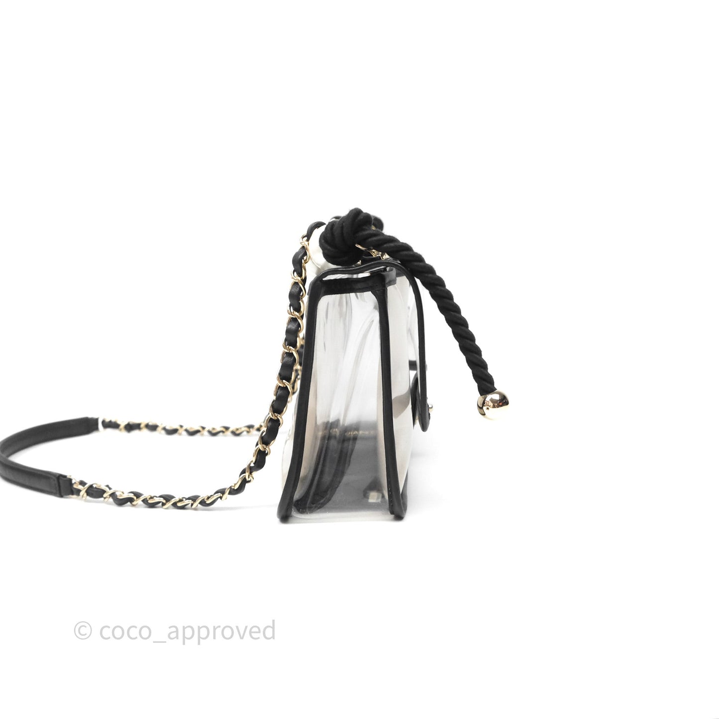 Chanel Medium Sand By The Sea PVC Flap Black Lambskin Gold Hardware