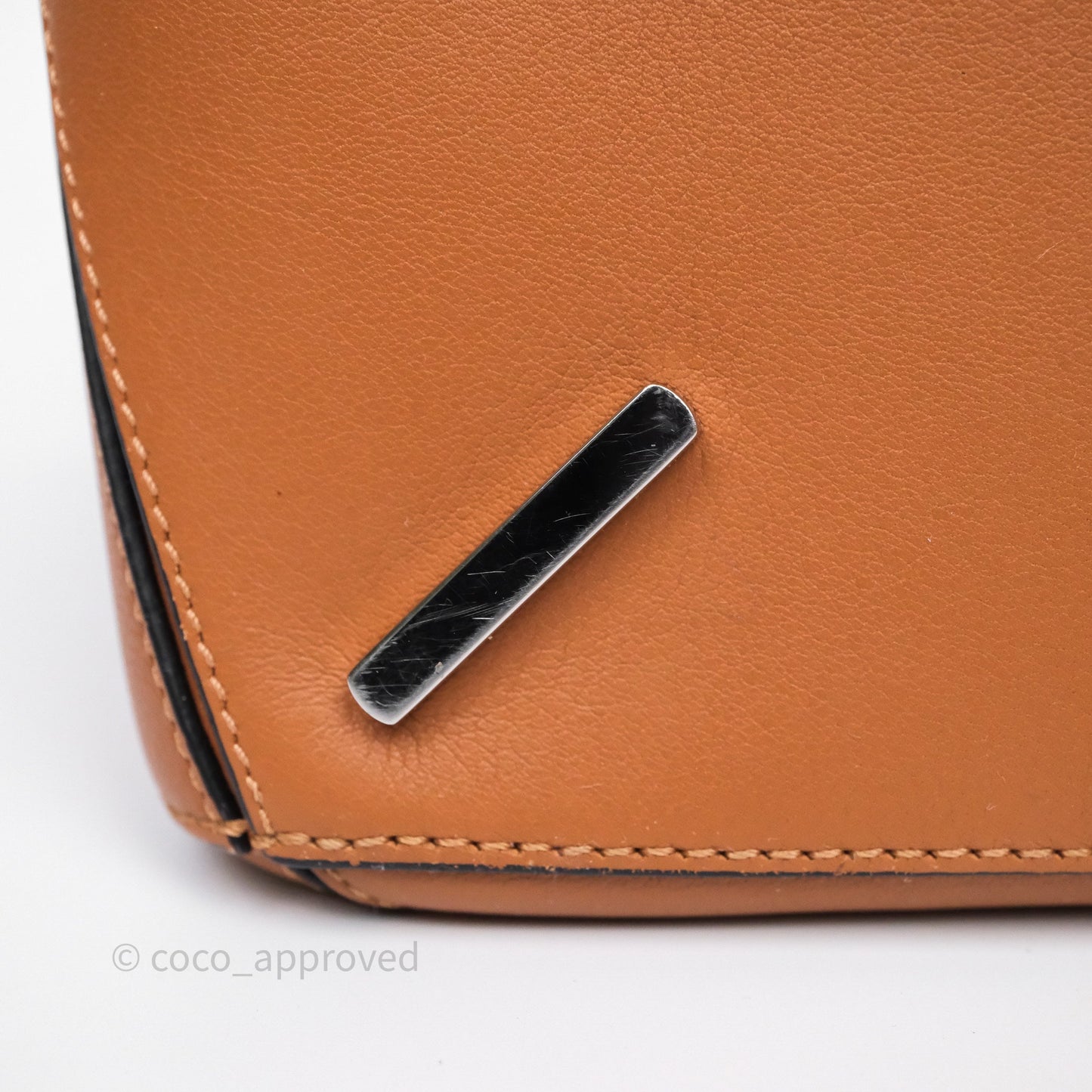 Loewe Medium Puzzle Bag Tan Calfskin Silver Hardware