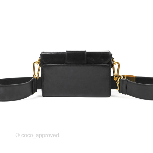 Christian Dior 30 Montaigne Box Bag Black Shiny Clinked Lambskin Gold Hardware