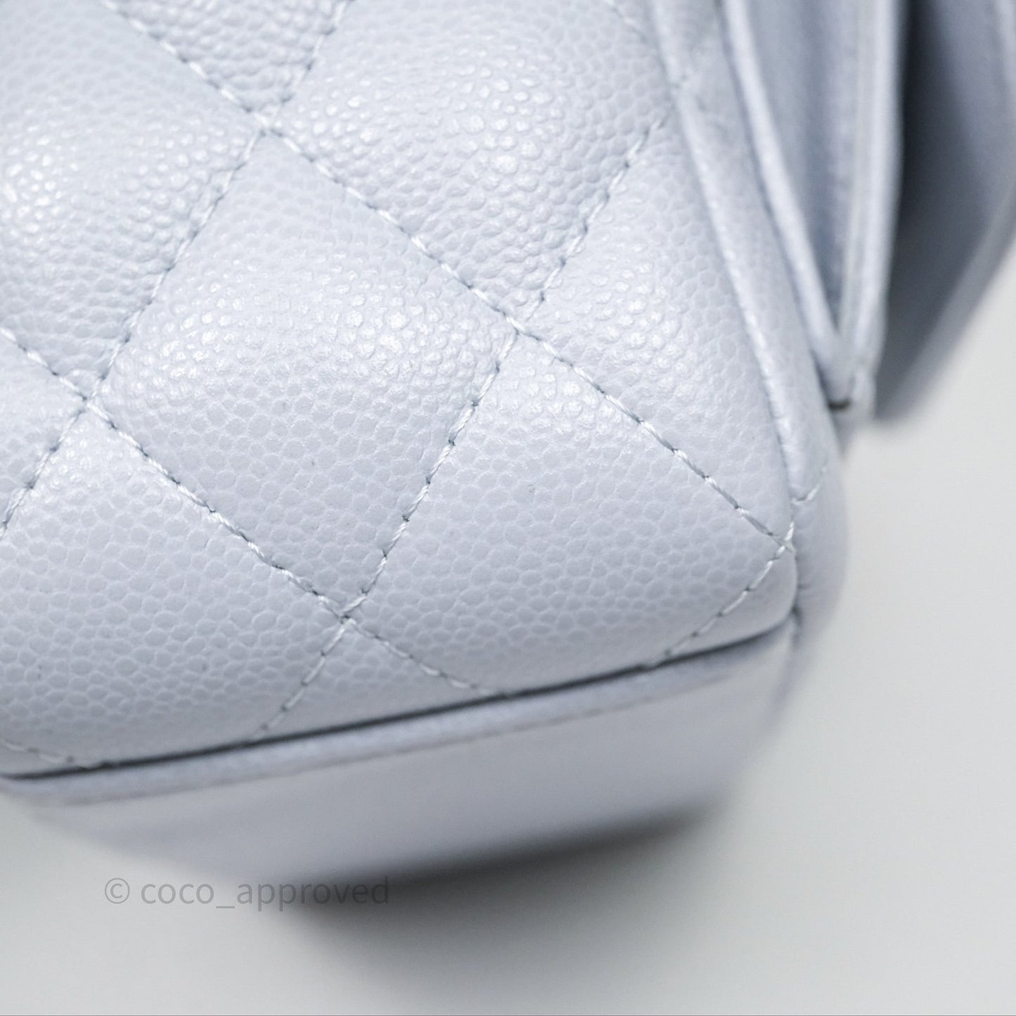 Chanel Classic Mini Backpack Light Blue Grey Caviar Silver Hardware
