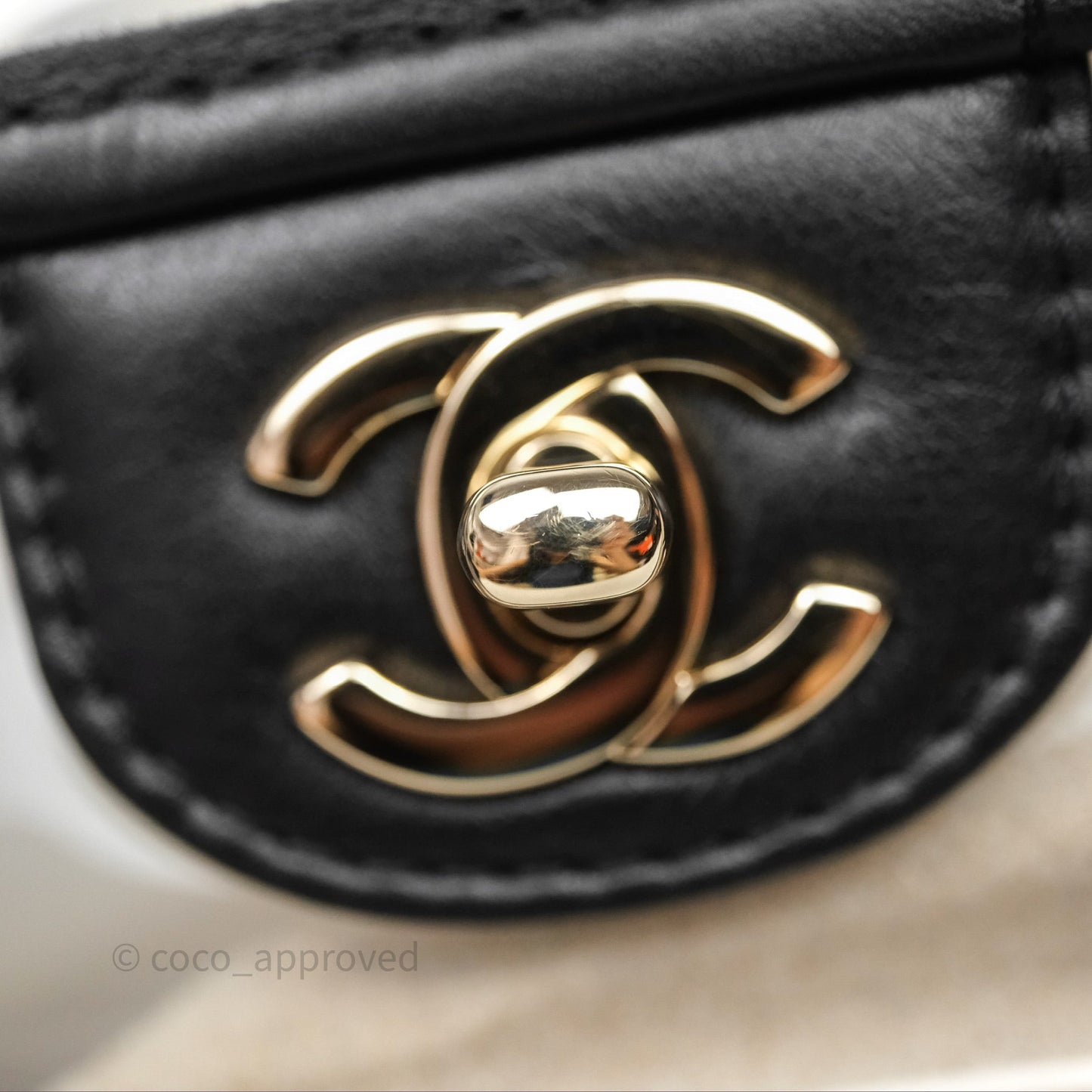 Chanel Medium Sand By The Sea PVC Flap Black Lambskin Gold Hardware