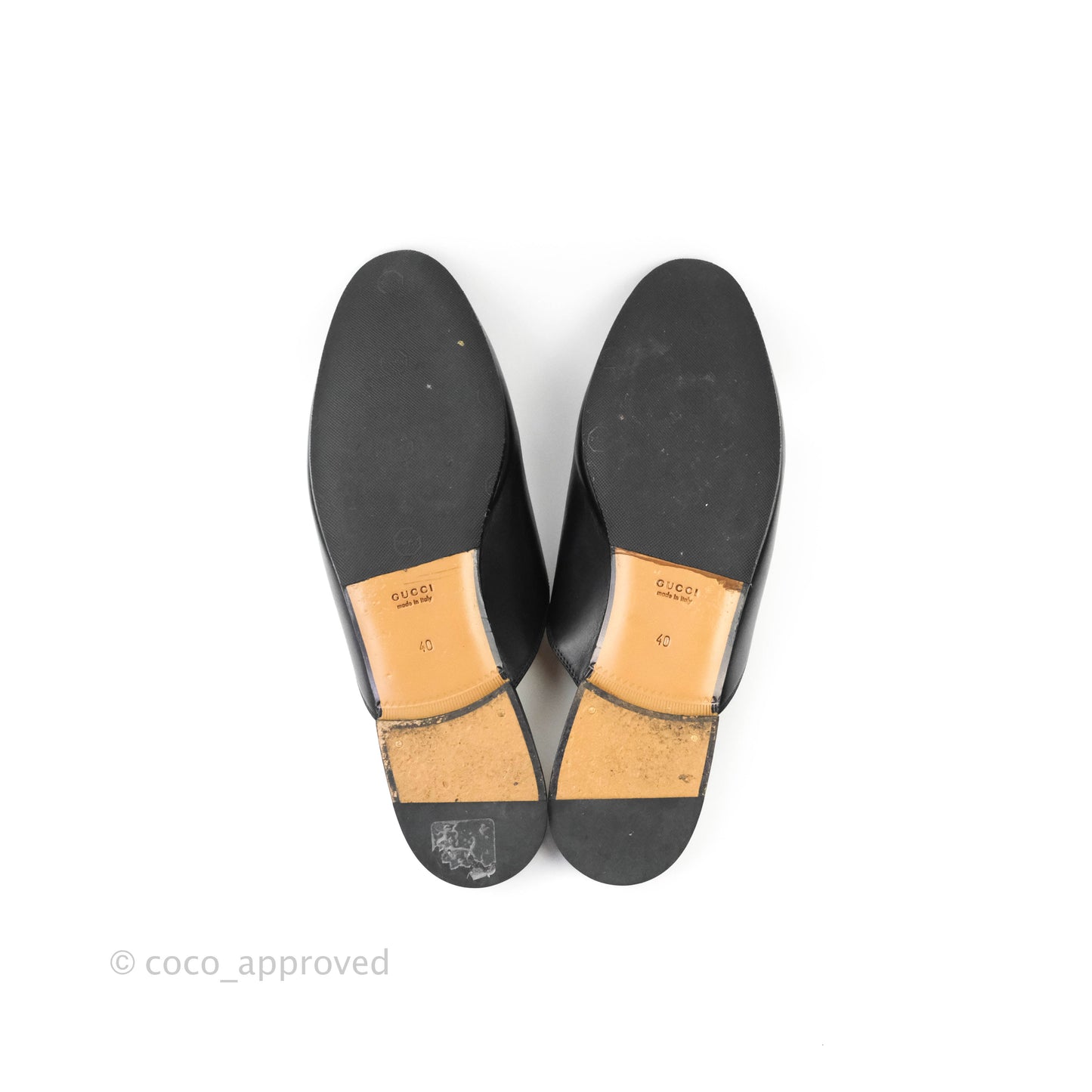Gucci Princetown Black Leather Slippers Size 40