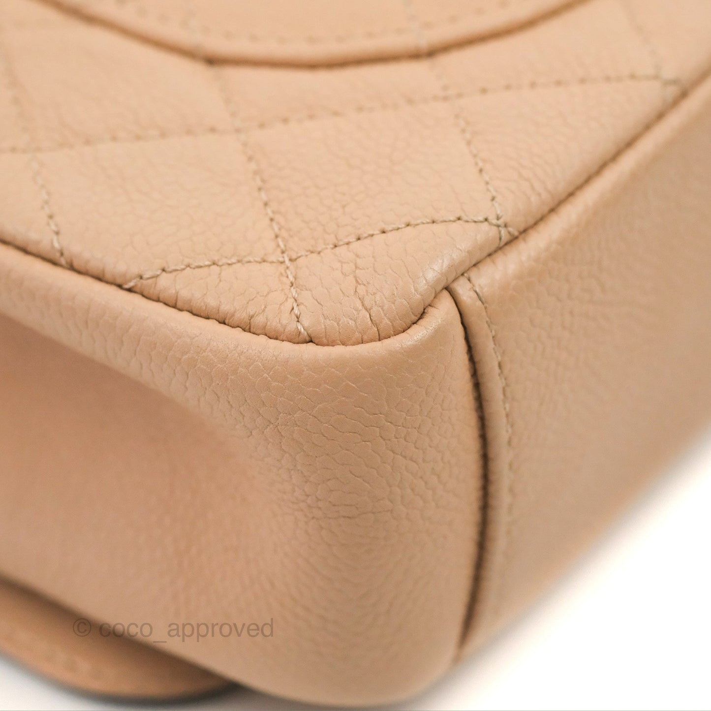 Chanel Quilted Medium CC Filigree Flap Beige Black Caviar