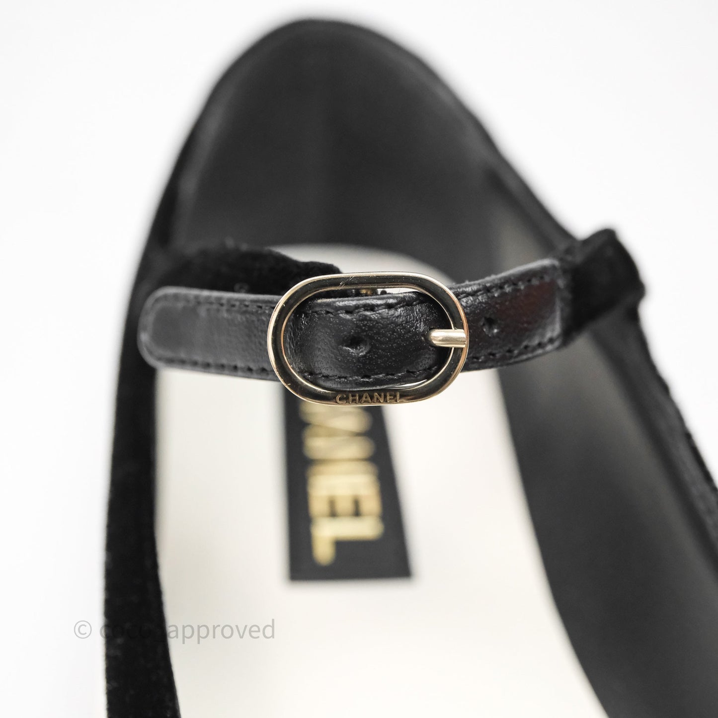 Chanel Mary Janes Flats White/Black Size 37.5