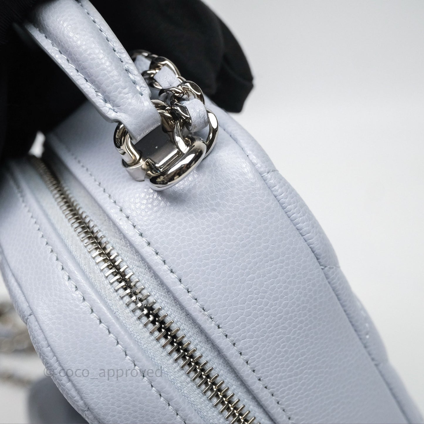 Chanel Classic Mini Backpack Light Blue Grey Caviar Silver Hardware