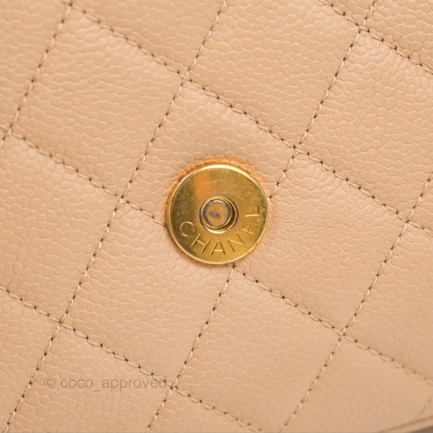 Chanel Quilted Medium CC Filigree Flap Beige Black Caviar