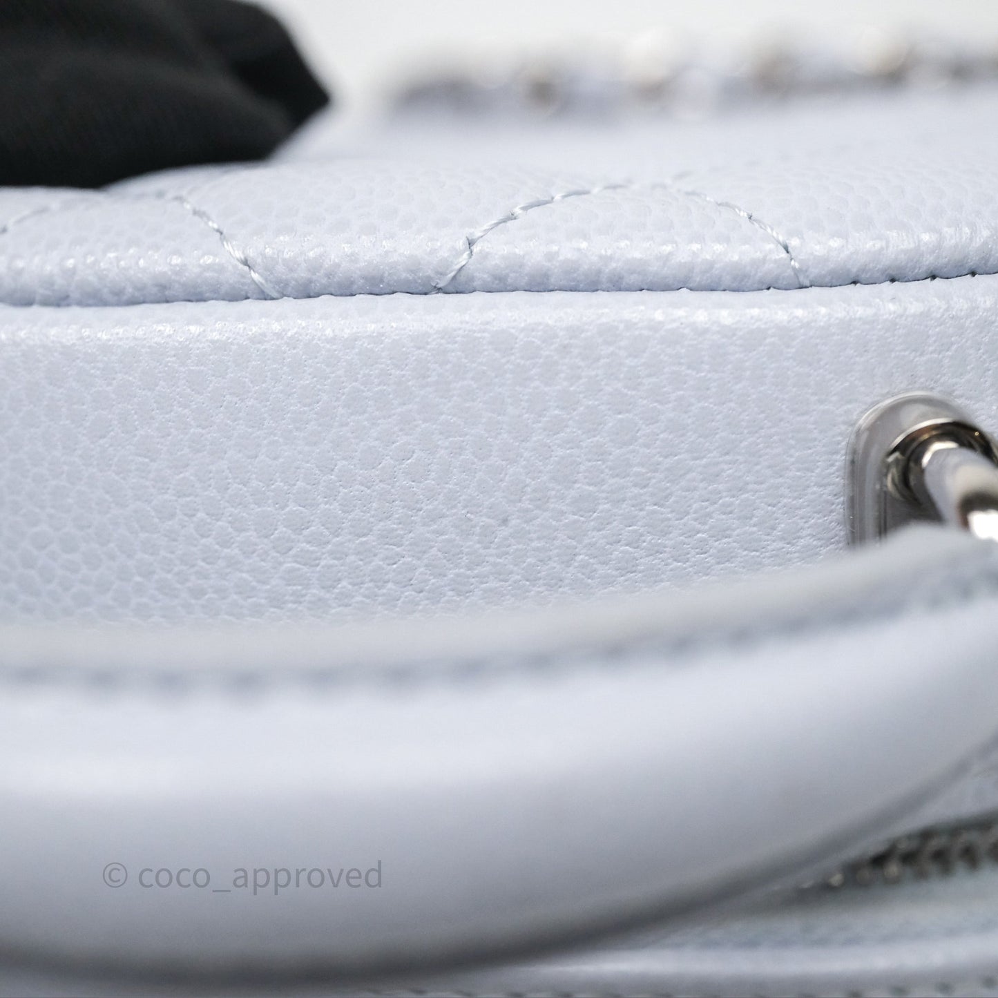 Chanel Classic Mini Backpack Light Blue Grey Caviar Silver Hardware