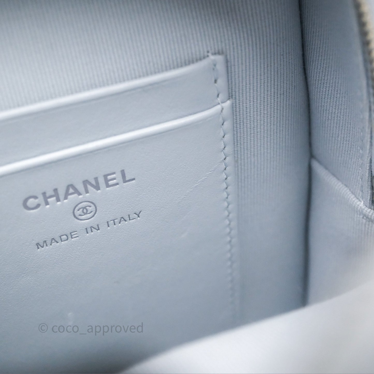 Chanel Classic Mini Backpack Light Blue Grey Caviar Silver Hardware