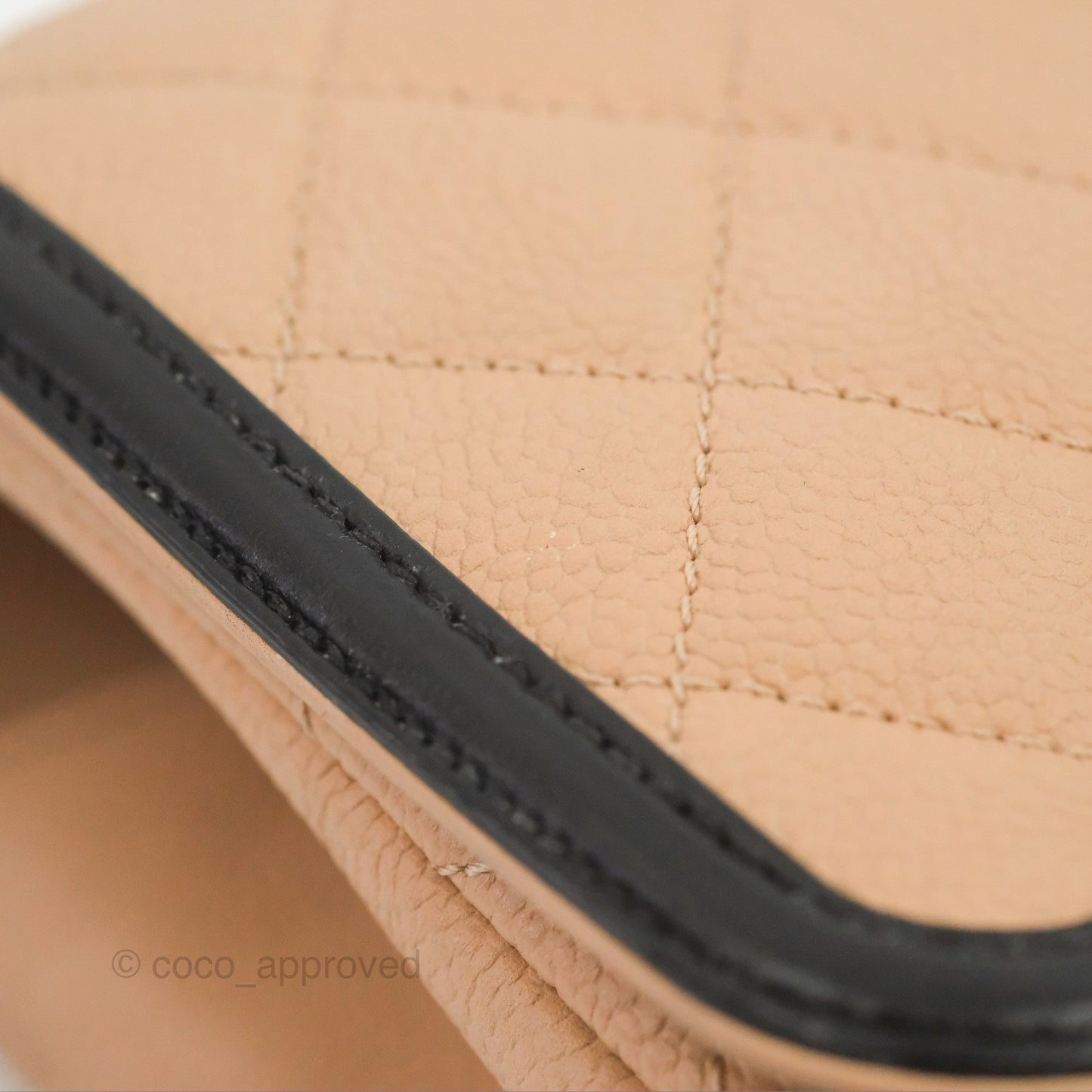 Chanel Quilted Medium CC Filigree Flap Beige Black Caviar