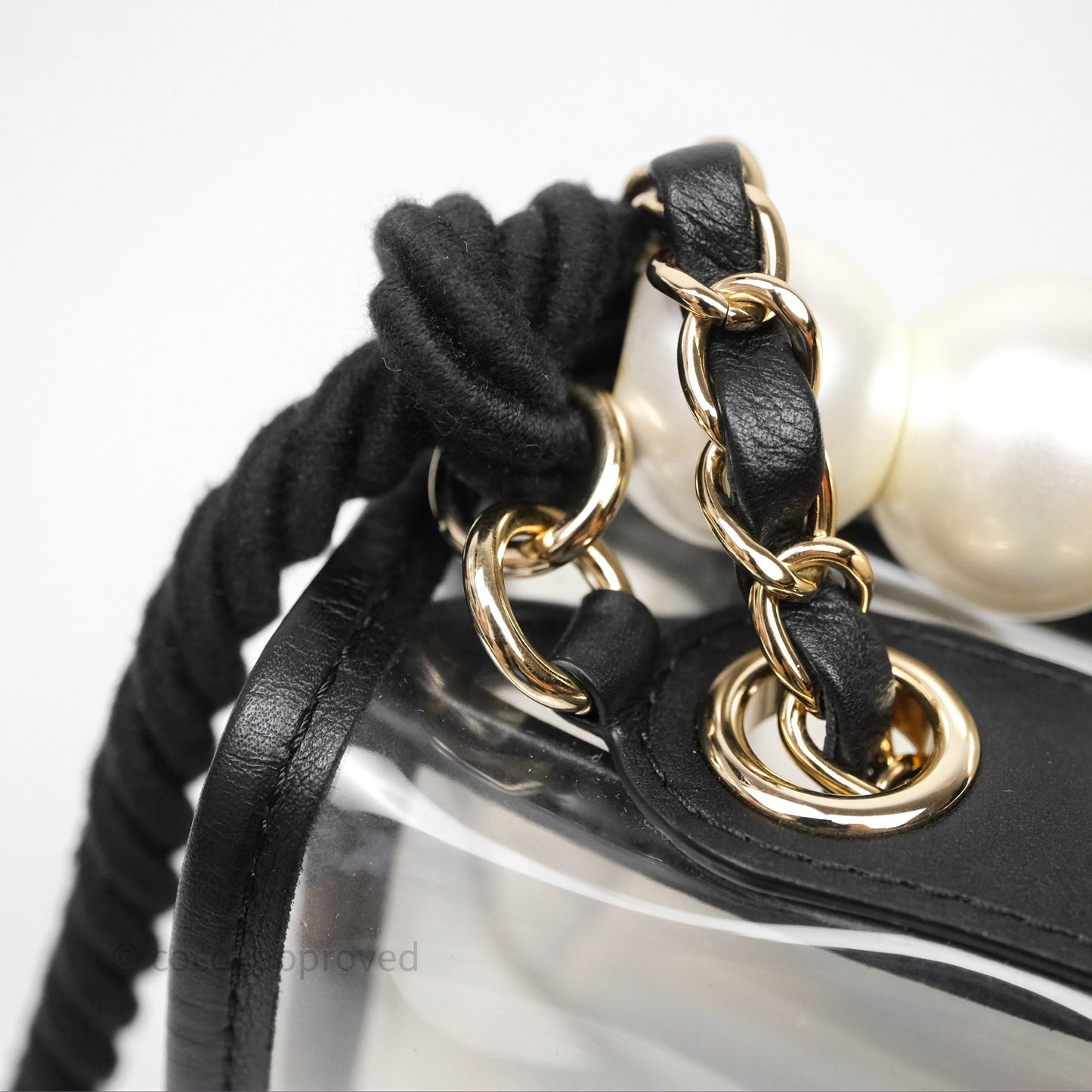 Chanel Medium Sand By The Sea PVC Flap Black Lambskin Gold Hardware