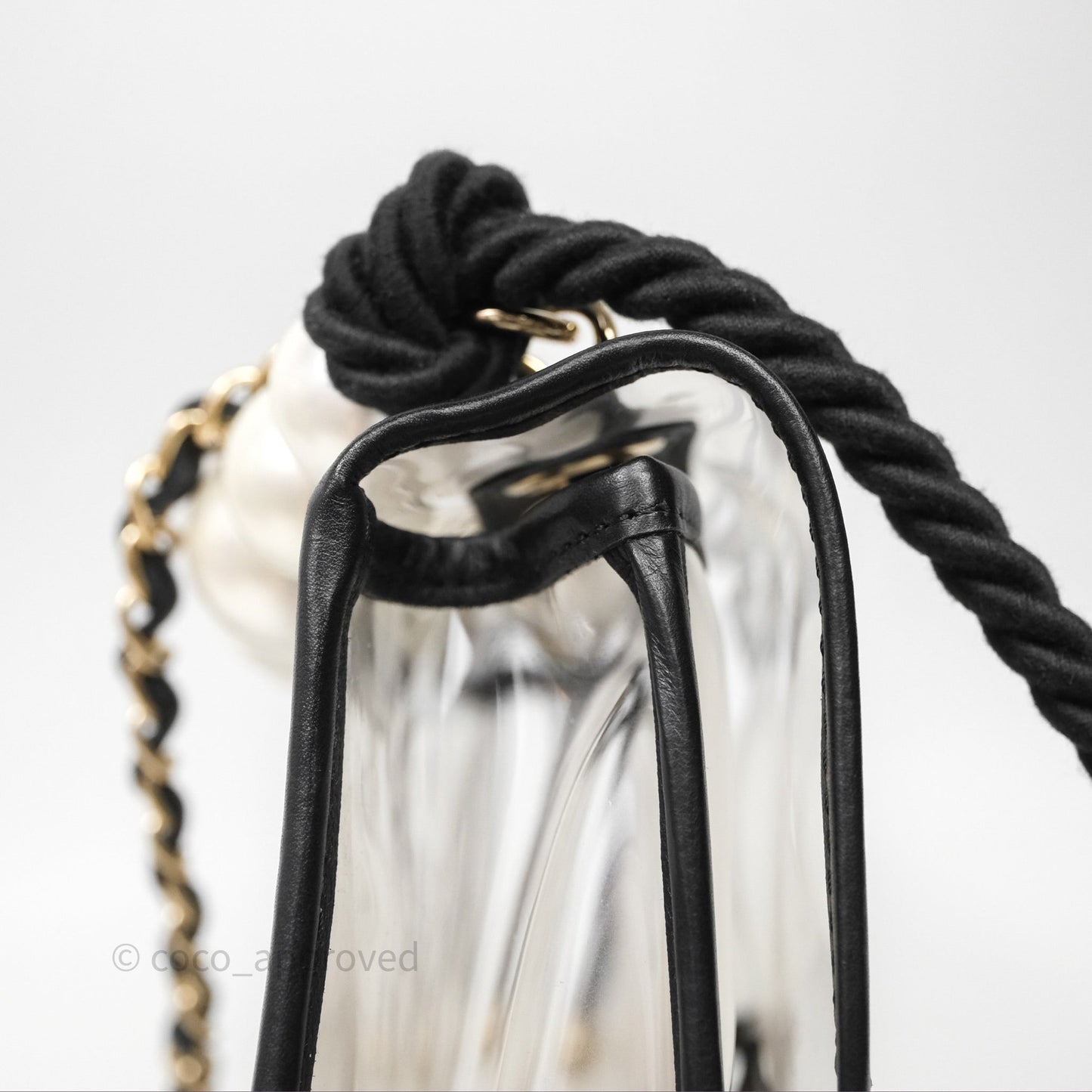 Chanel Medium Sand By The Sea PVC Flap Black Lambskin Gold Hardware