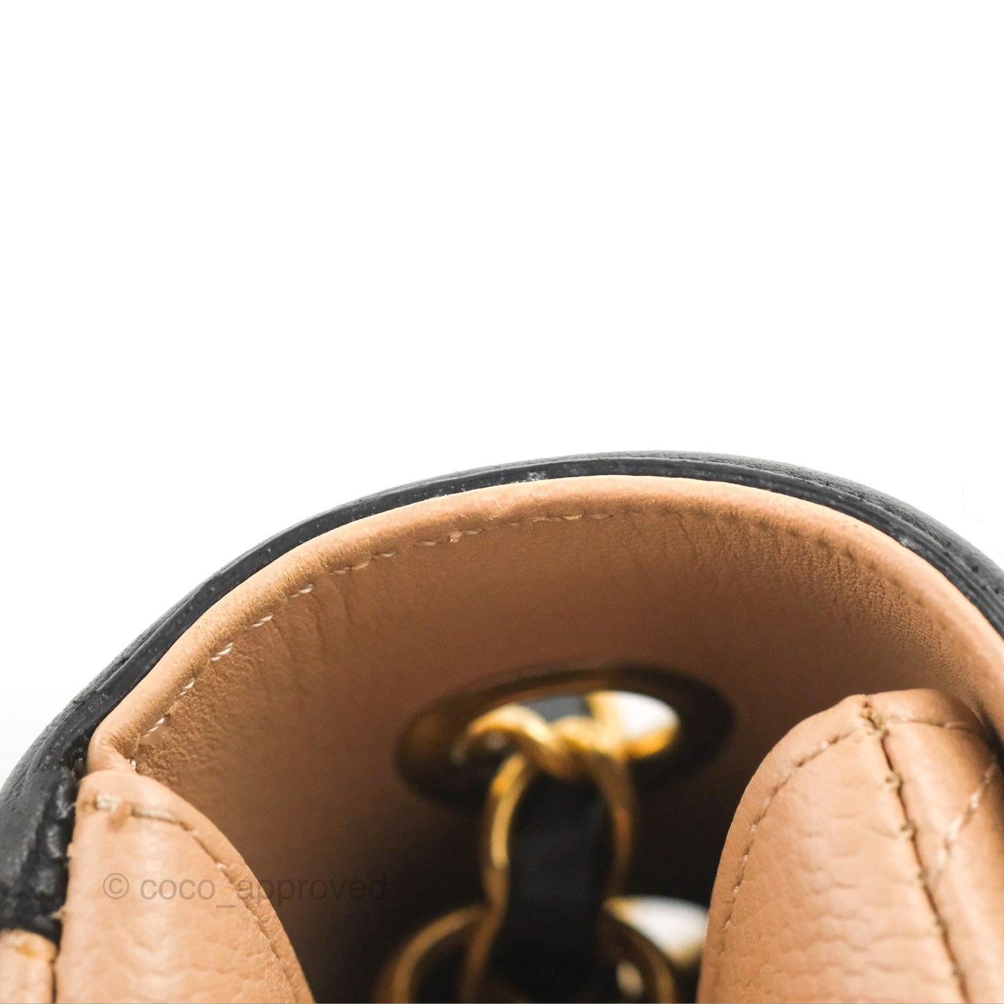 Chanel Quilted Medium CC Filigree Flap Beige Black Caviar