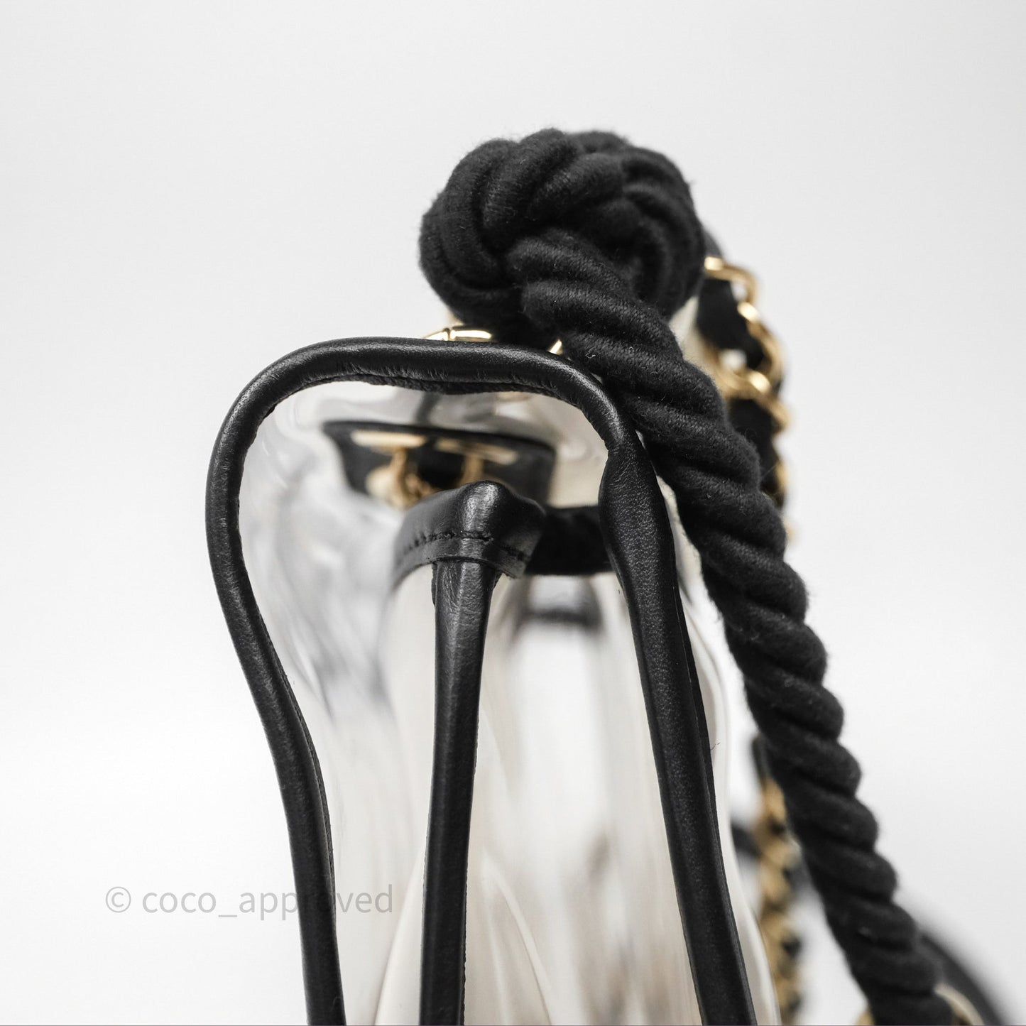 Chanel Medium Sand By The Sea PVC Flap Black Lambskin Gold Hardware
