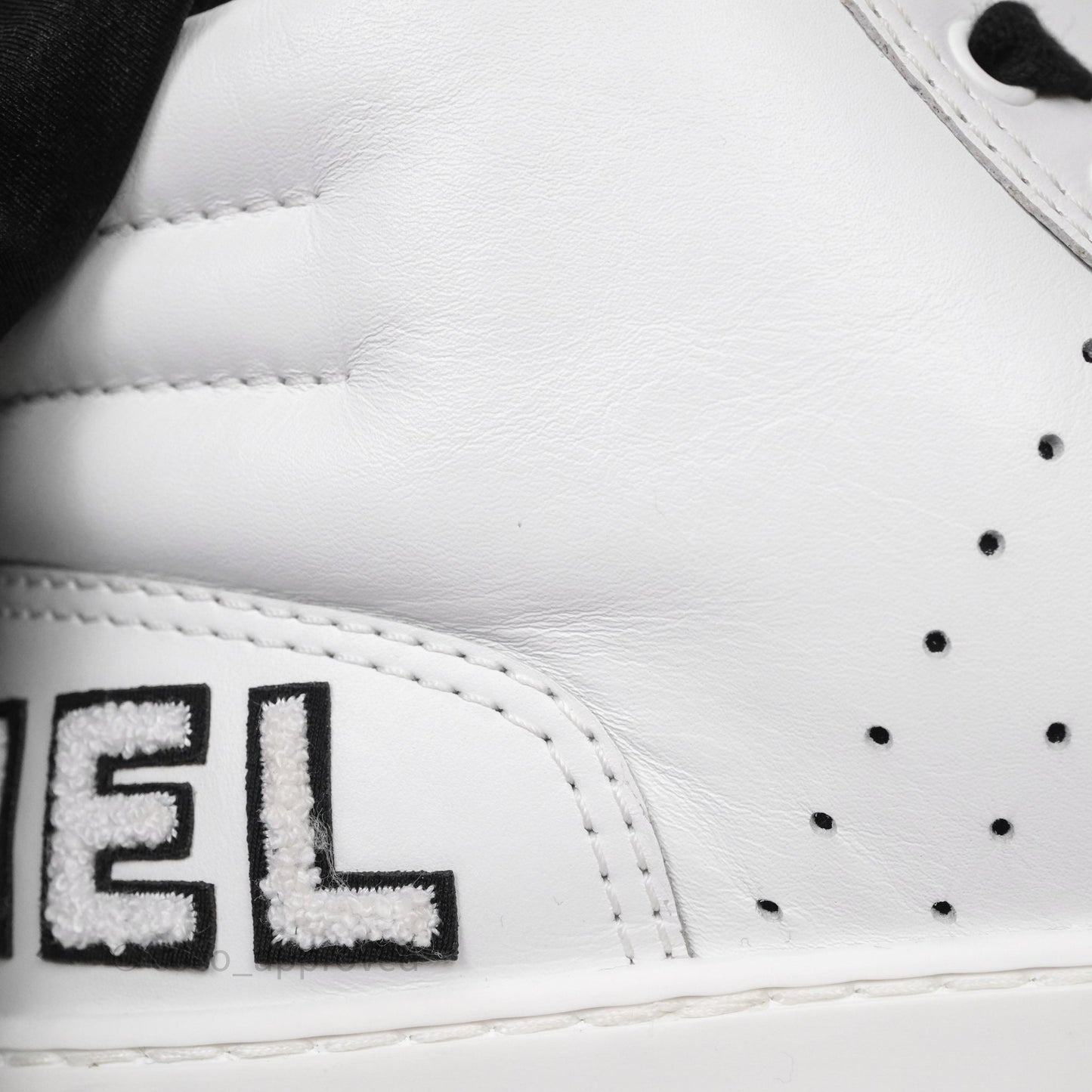 Chanel Logo Sneakers White Calfskin Size 37