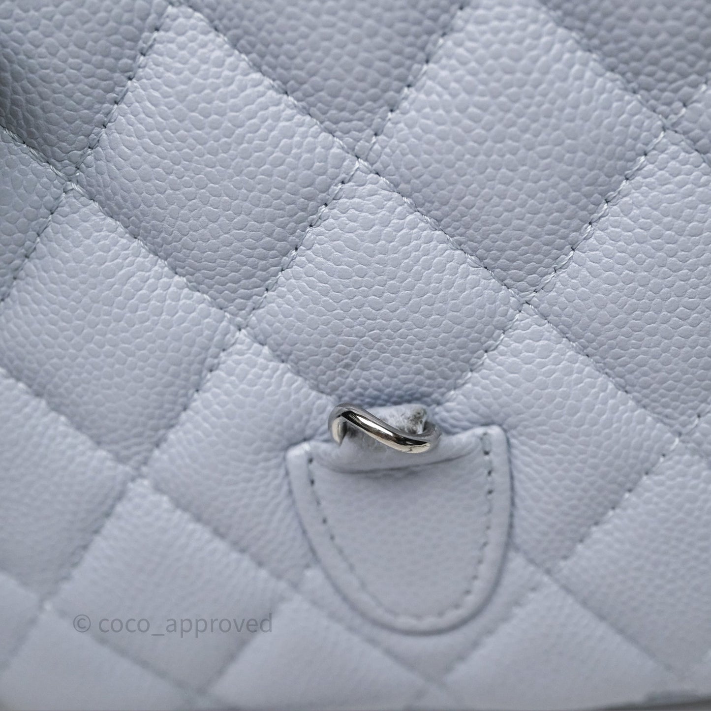 Chanel Classic Mini Backpack Light Blue Grey Caviar Silver Hardware