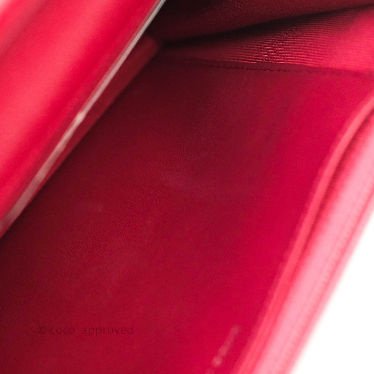 Chanel Quilted Wallet on Chain WOC Cherry Red Caviar Silver Hardware 18B