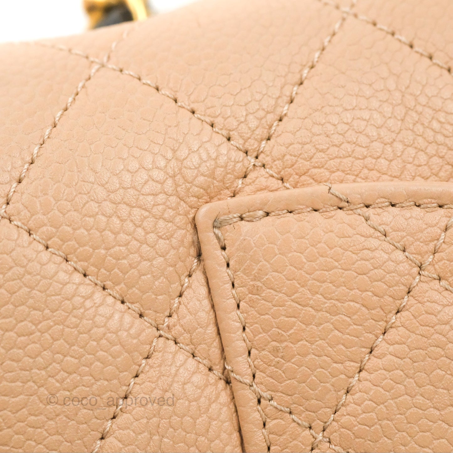 Chanel Quilted Medium CC Filigree Flap Beige Black Caviar