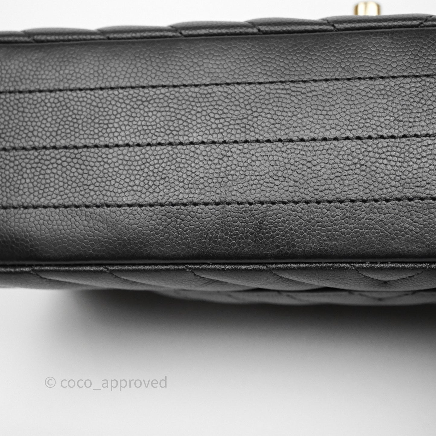Chanel Classic M/L Medium Flap Chevron Black Caviar Gold Hardware