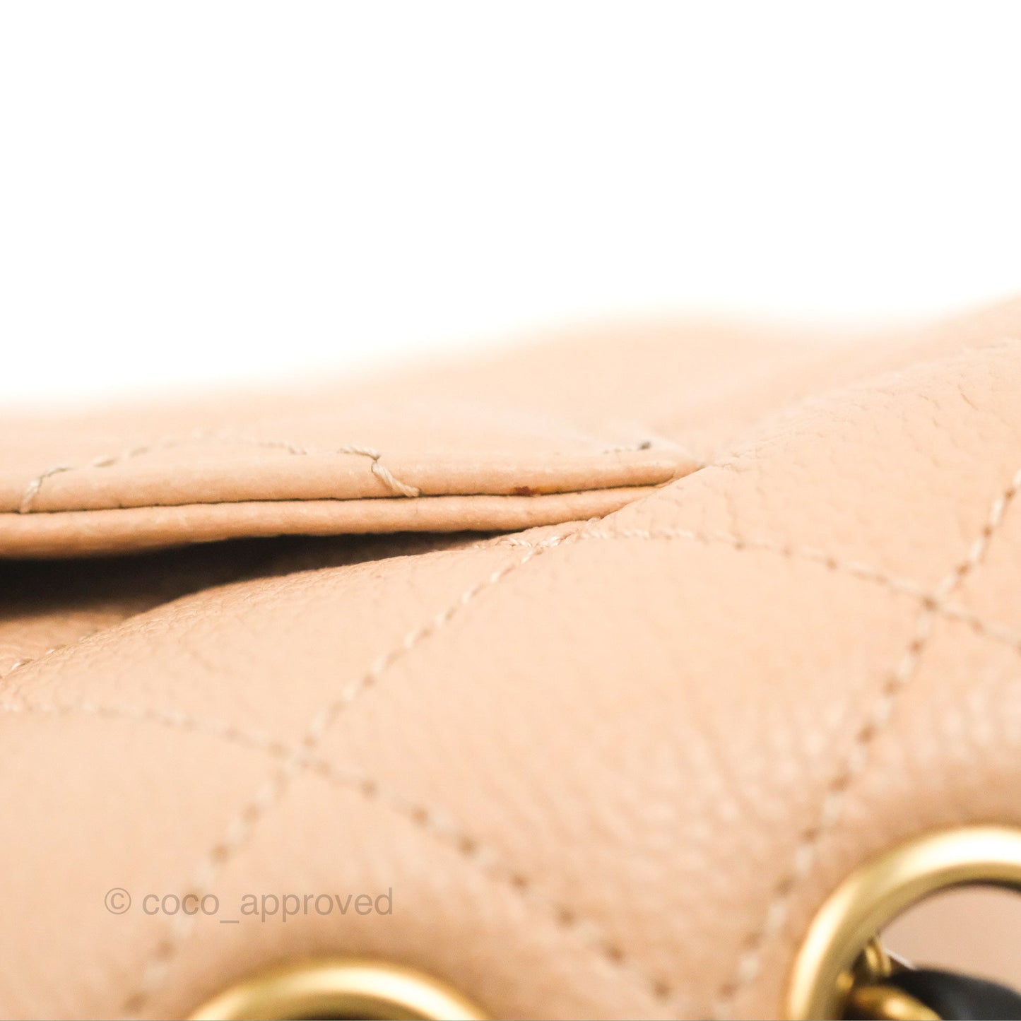 Chanel Quilted Medium CC Filigree Flap Beige Black Caviar
