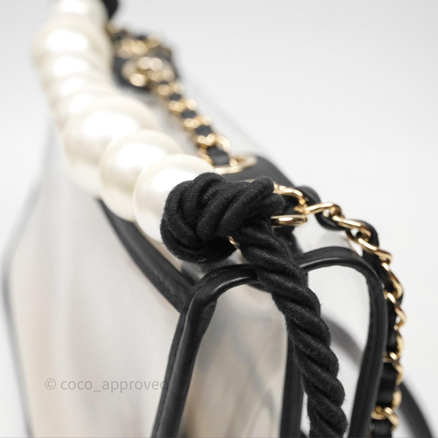 Chanel Medium Sand By The Sea PVC Flap Black Lambskin Gold Hardware