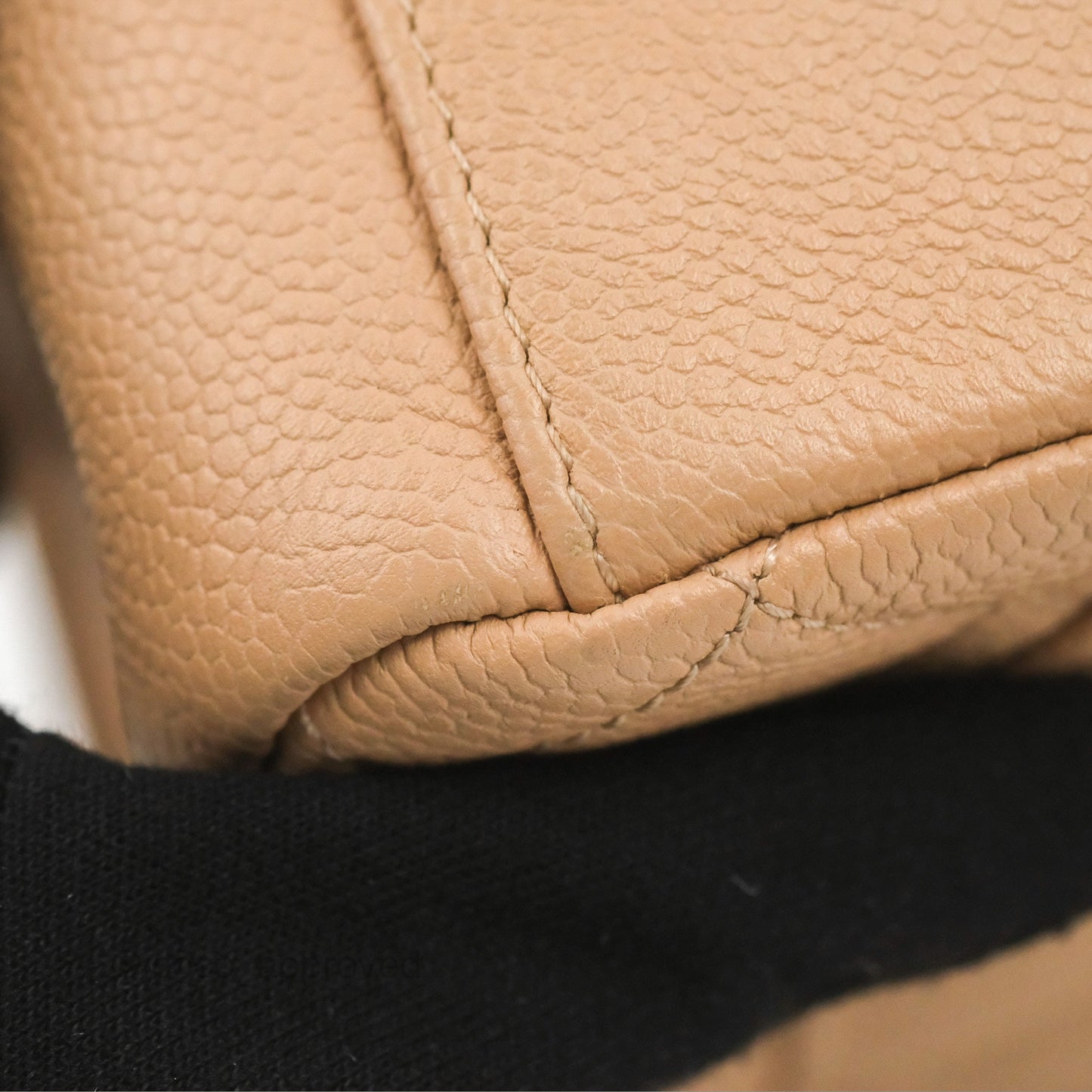 Chanel Quilted Medium CC Filigree Flap Beige Black Caviar