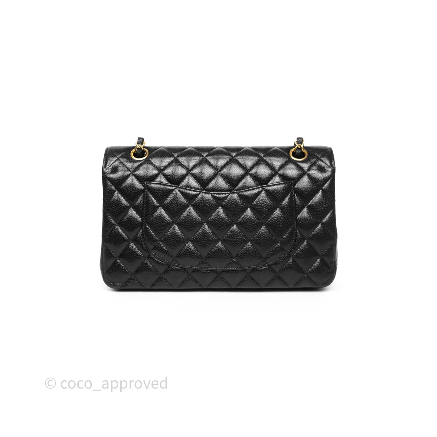 Chanel Classic M/L Medium Flap Quilted Black Caviar Gold Hardware