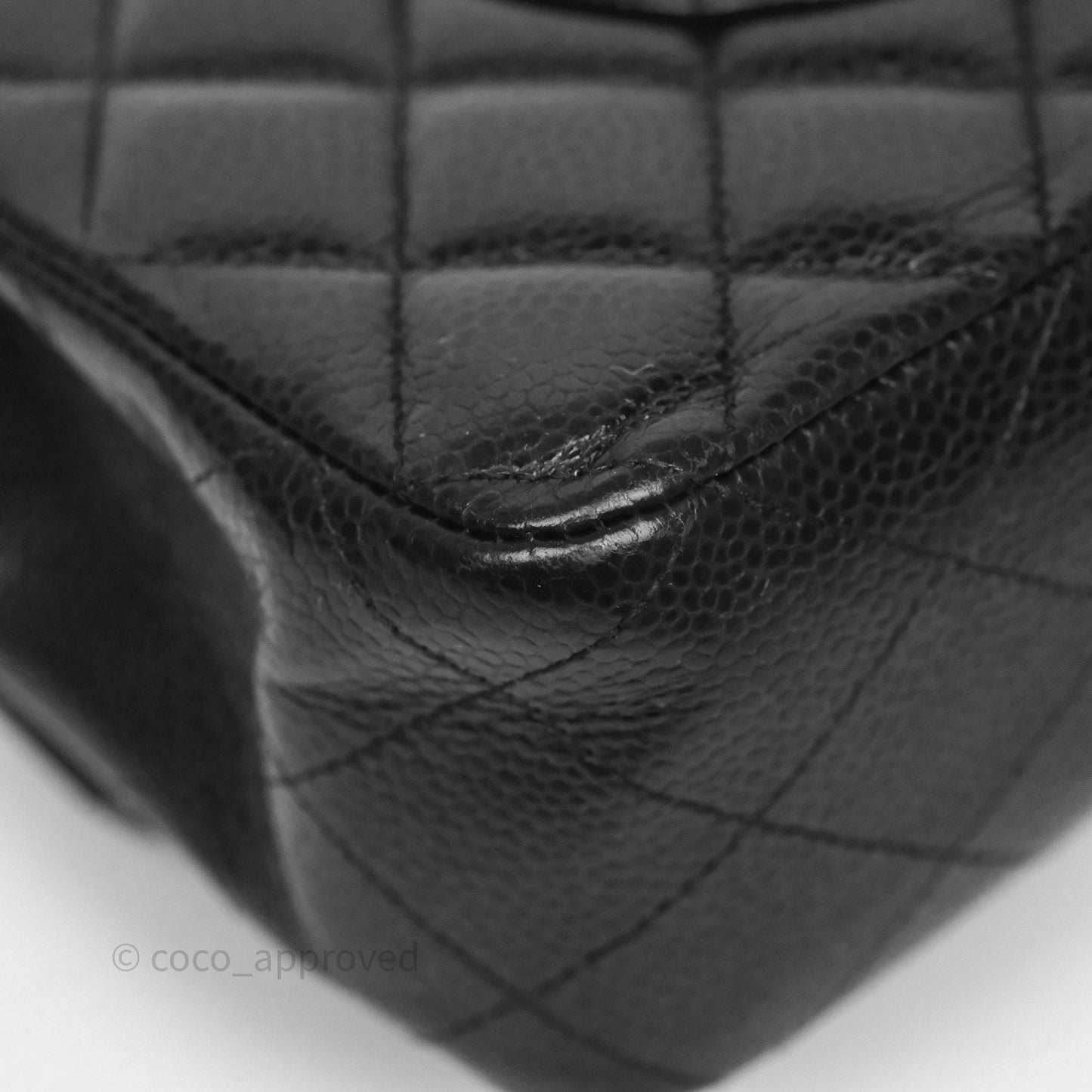 Chanel Classic M/L Medium Flap Quilted Black Caviar Gold Hardware