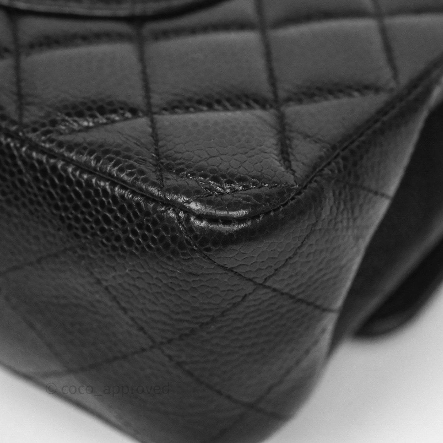 Chanel Classic M/L Medium Flap Quilted Black Caviar Gold Hardware