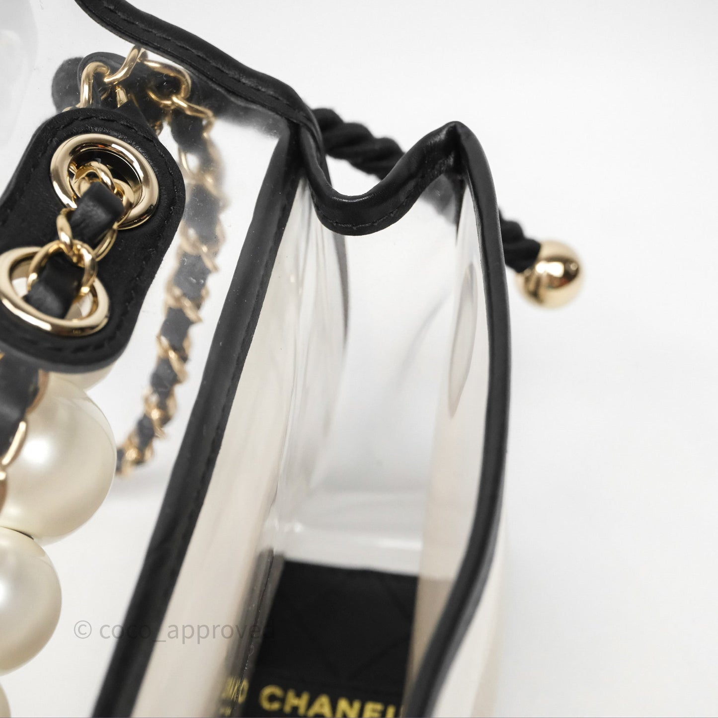 Chanel Medium Sand By The Sea PVC Flap Black Lambskin Gold Hardware