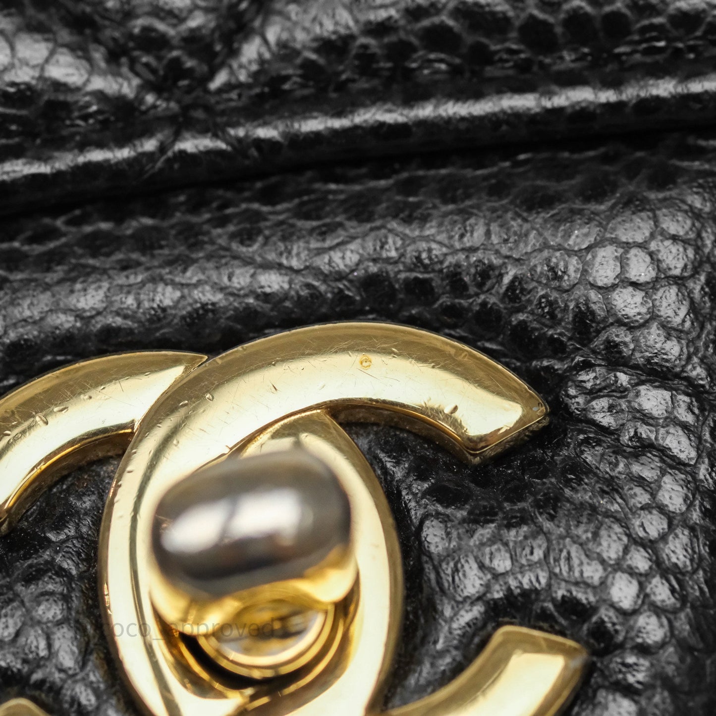 Chanel Classic M/L Medium Flap Quilted Black Caviar Gold Hardware