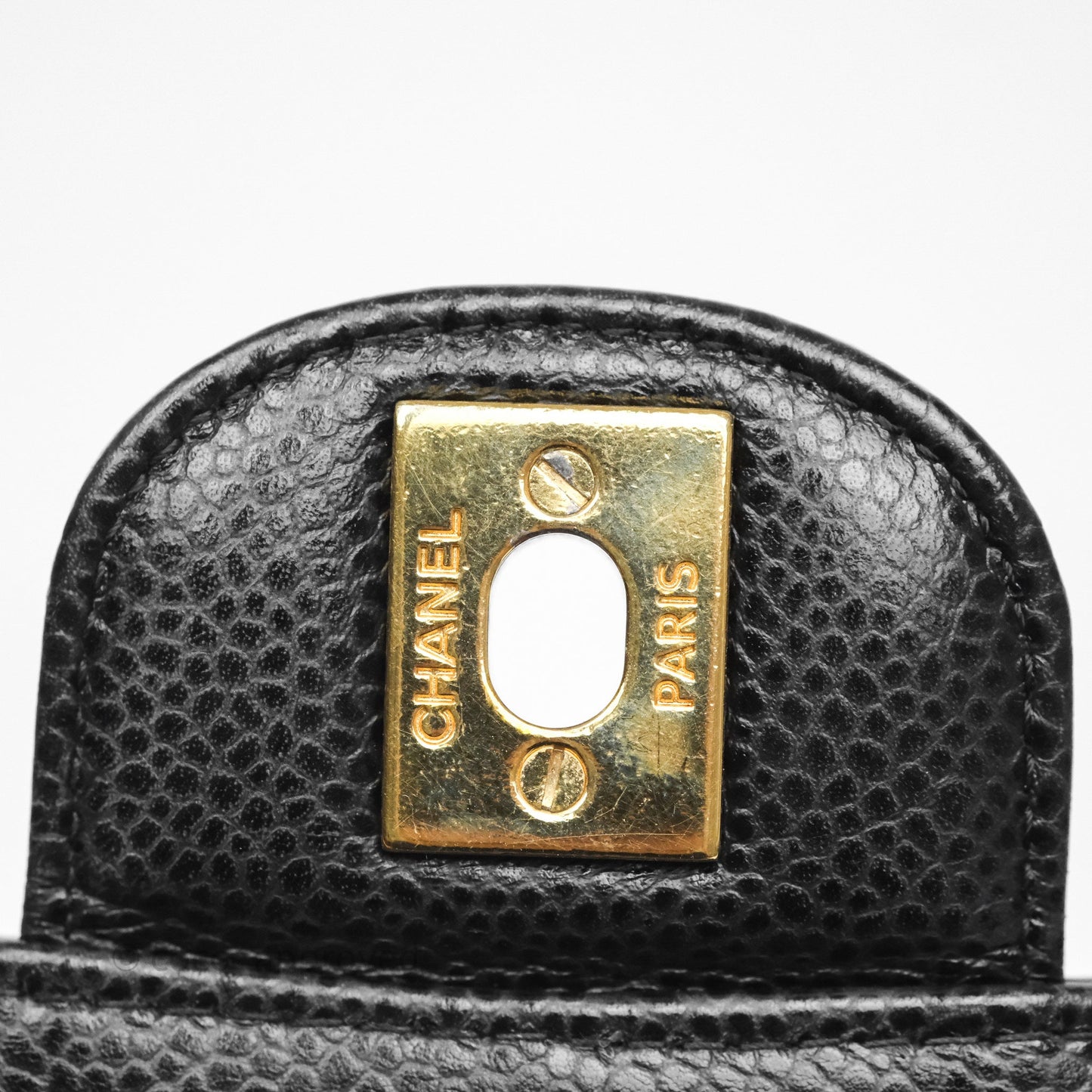 Chanel Classic M/L Medium Flap Quilted Black Caviar Gold Hardware