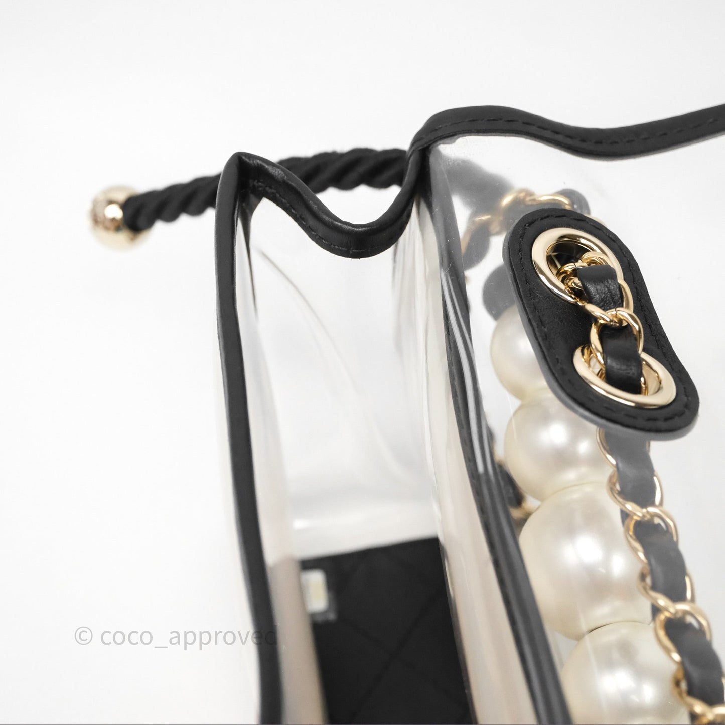 Chanel Medium Sand By The Sea PVC Flap Black Lambskin Gold Hardware