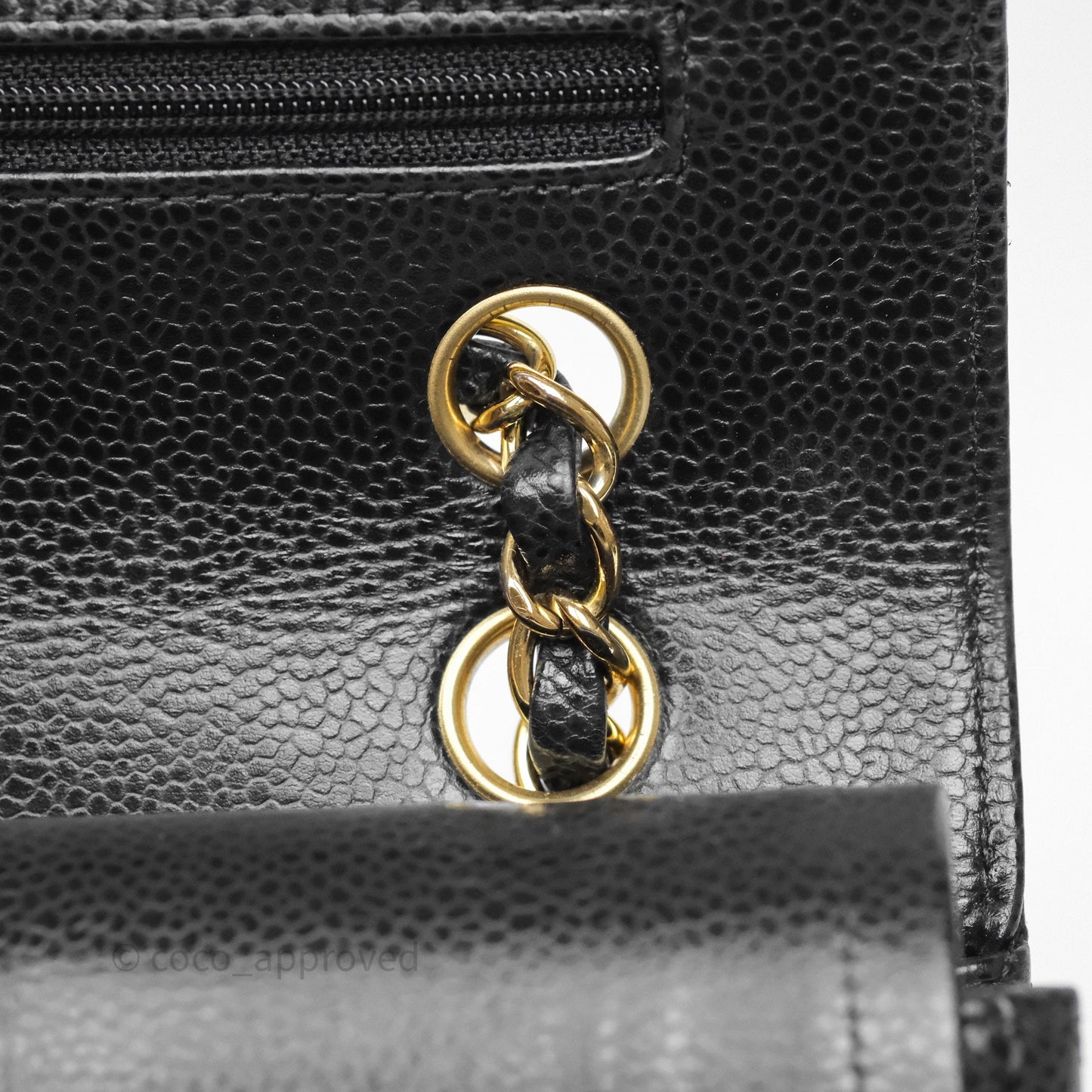 Chanel Classic M/L Medium Flap Quilted Black Caviar Gold Hardware