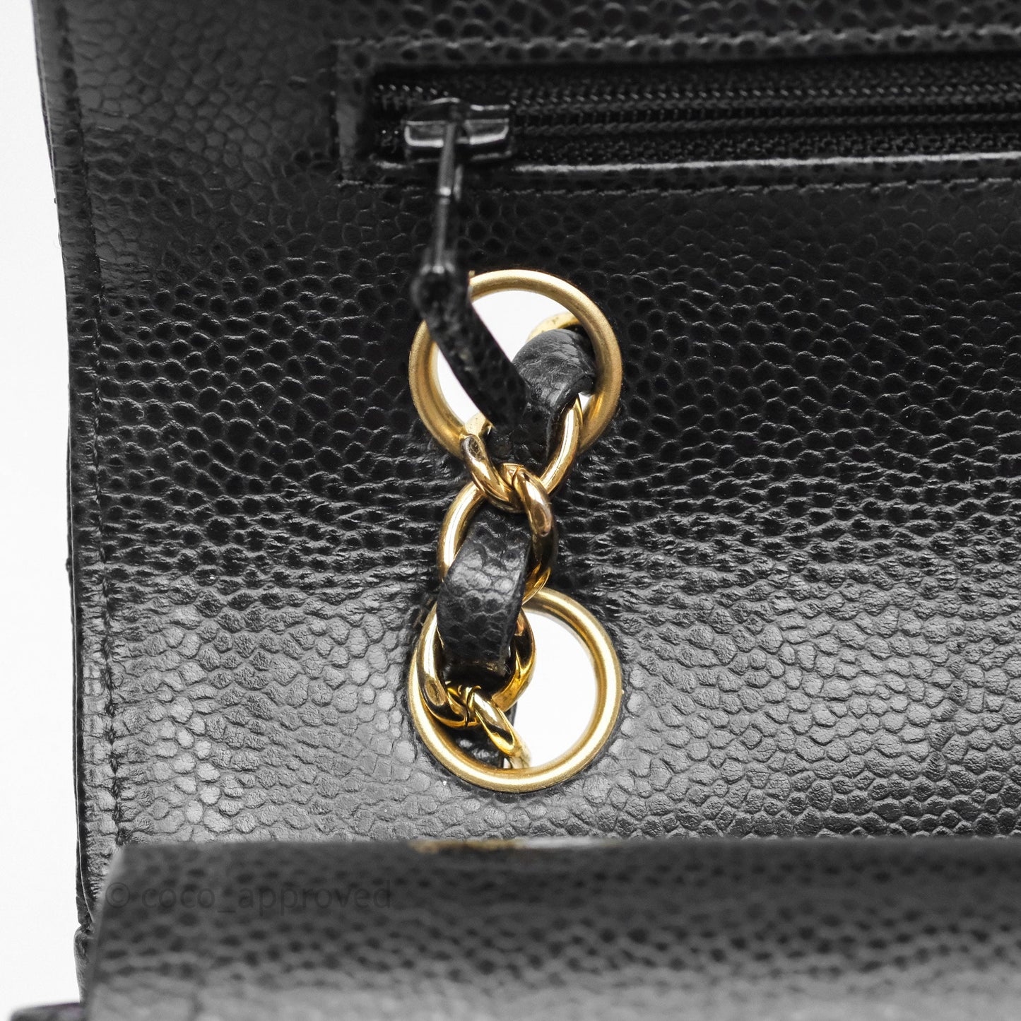 Chanel Classic M/L Medium Flap Quilted Black Caviar Gold Hardware