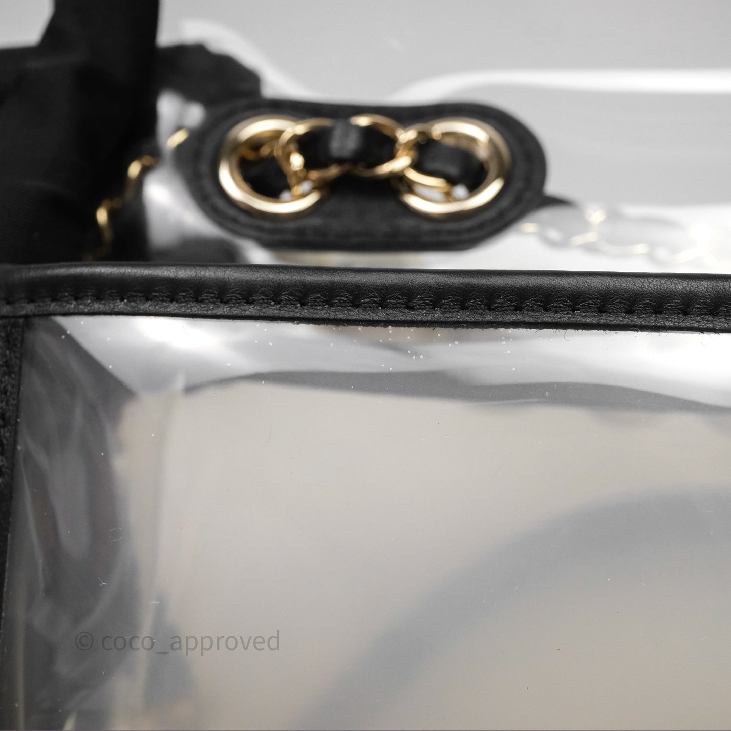 Chanel Medium Sand By The Sea PVC Flap Black Lambskin Gold Hardware