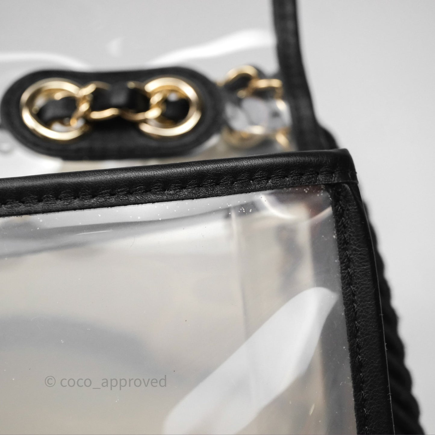 Chanel Medium Sand By The Sea PVC Flap Black Lambskin Gold Hardware