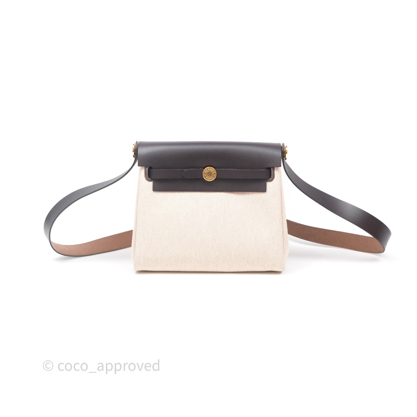 Hermès Herbag Zip 20 Mini Ecru/ Beige Canva Gold Hardware