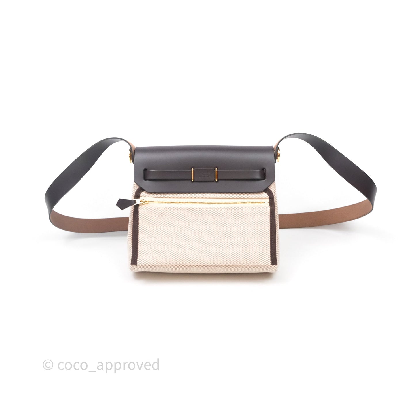 Hermès Herbag Zip 20 Mini Ecru/ Beige Canva Gold Hardware