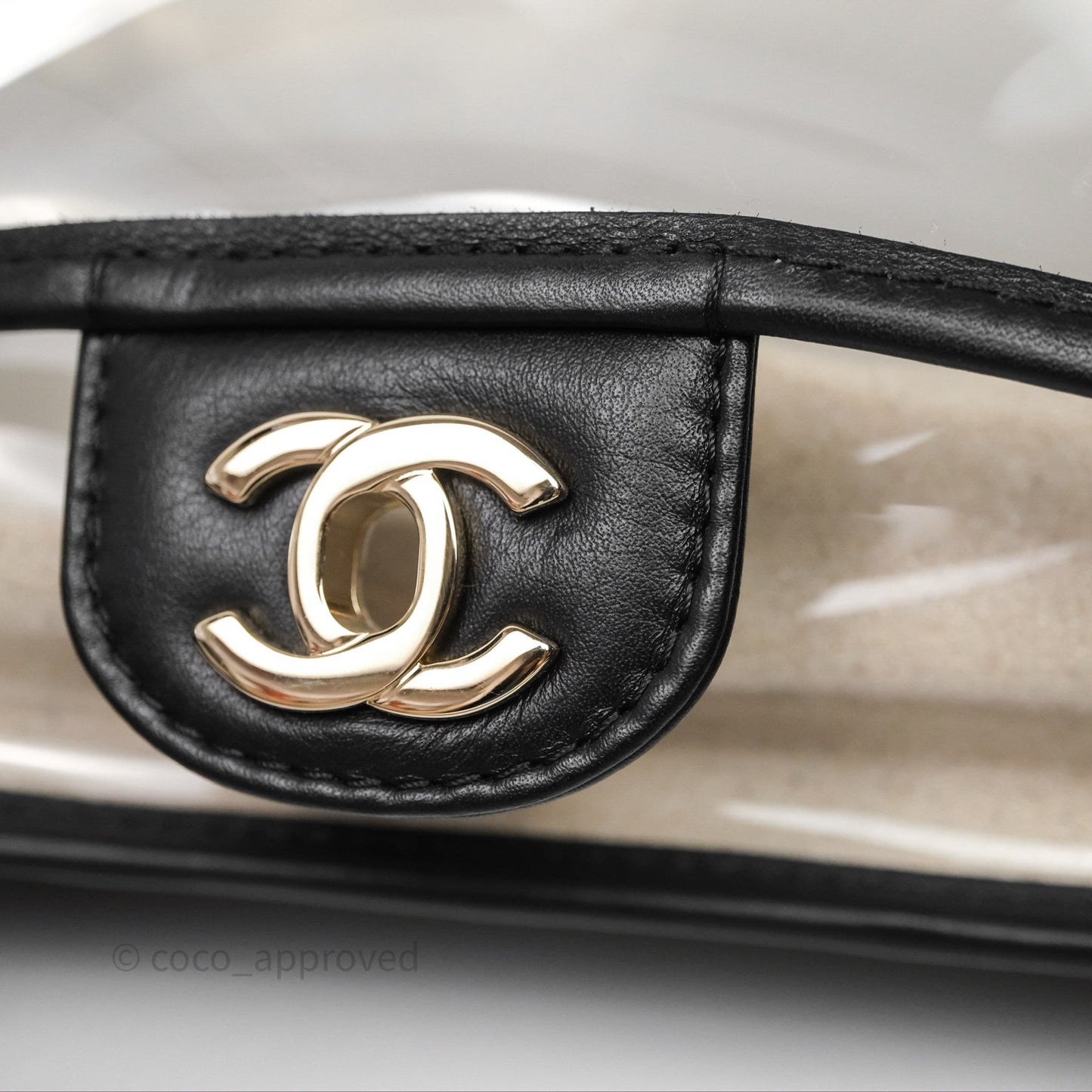 Chanel Medium Sand By The Sea PVC Flap Black Lambskin Gold Hardware
