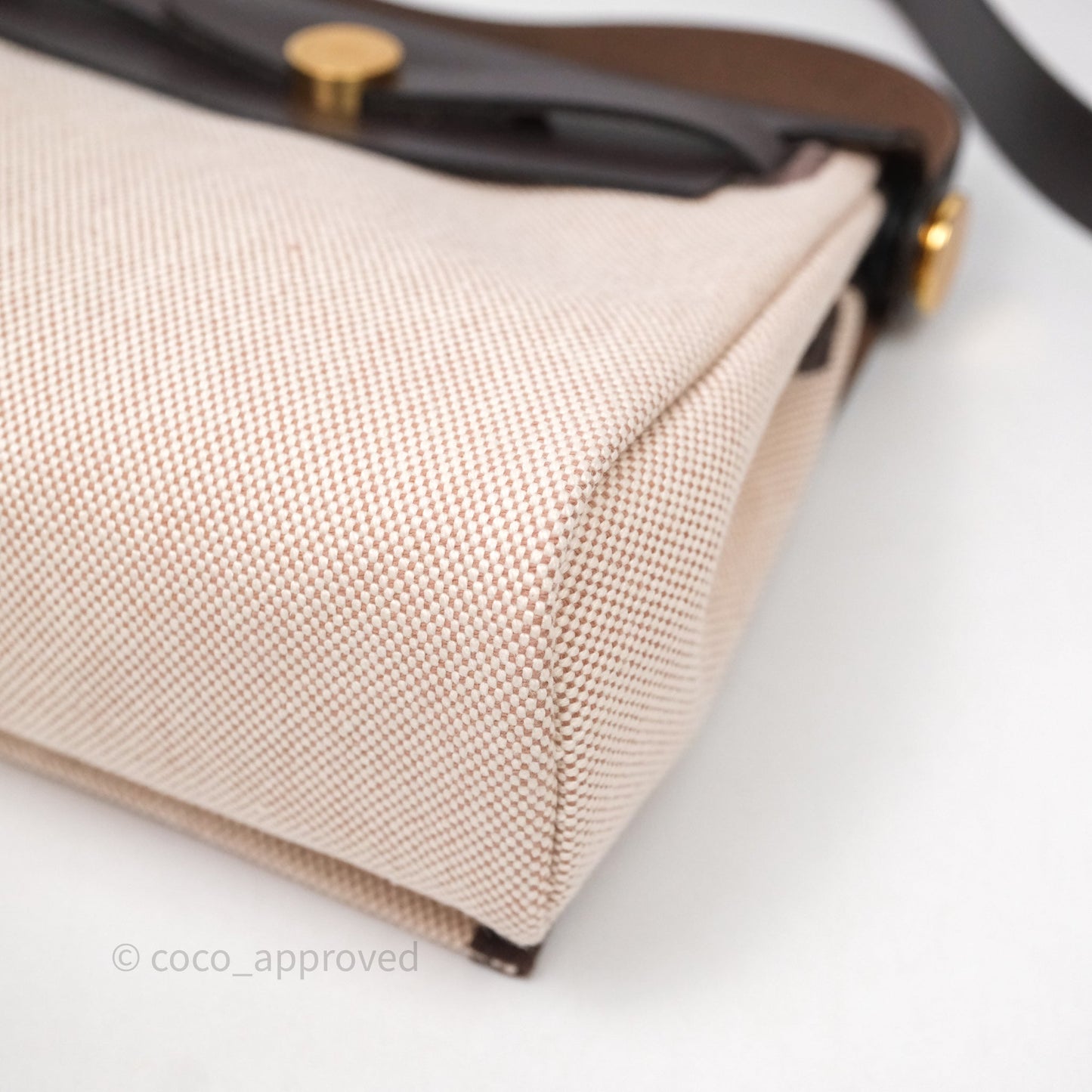 Hermès Herbag Zip 20 Mini Ecru/ Beige Canva Gold Hardware