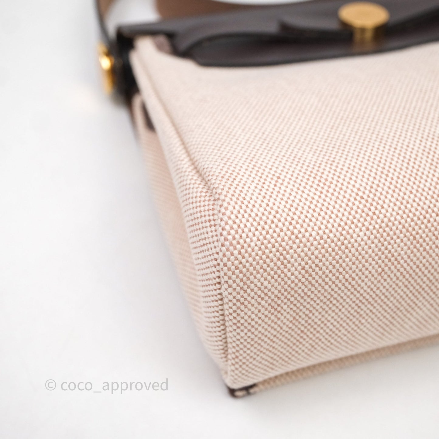 Hermès Herbag Zip 20 Mini Ecru/ Beige Canva Gold Hardware