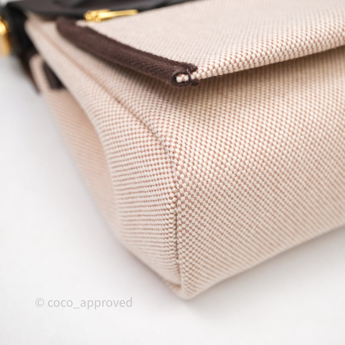 Hermès Herbag Zip 20 Mini Ecru/ Beige Canva Gold Hardware