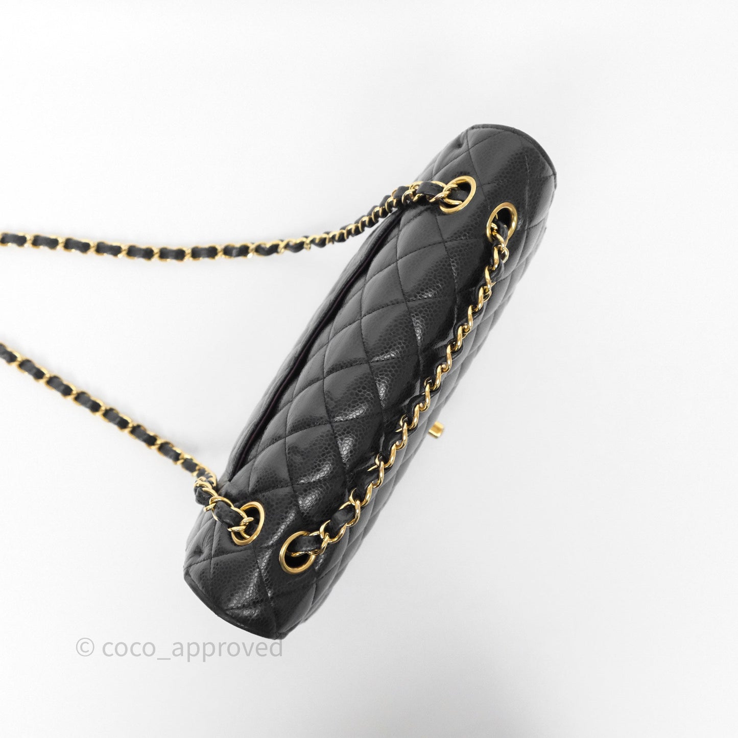 Chanel Classic M/L Medium Flap Quilted Black Caviar Gold Hardware