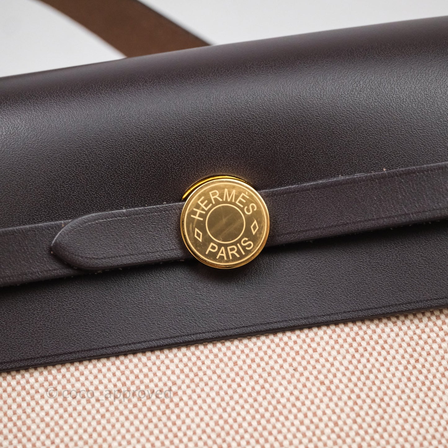 Hermès Herbag Zip 20 Mini Ecru/ Beige Canva Gold Hardware