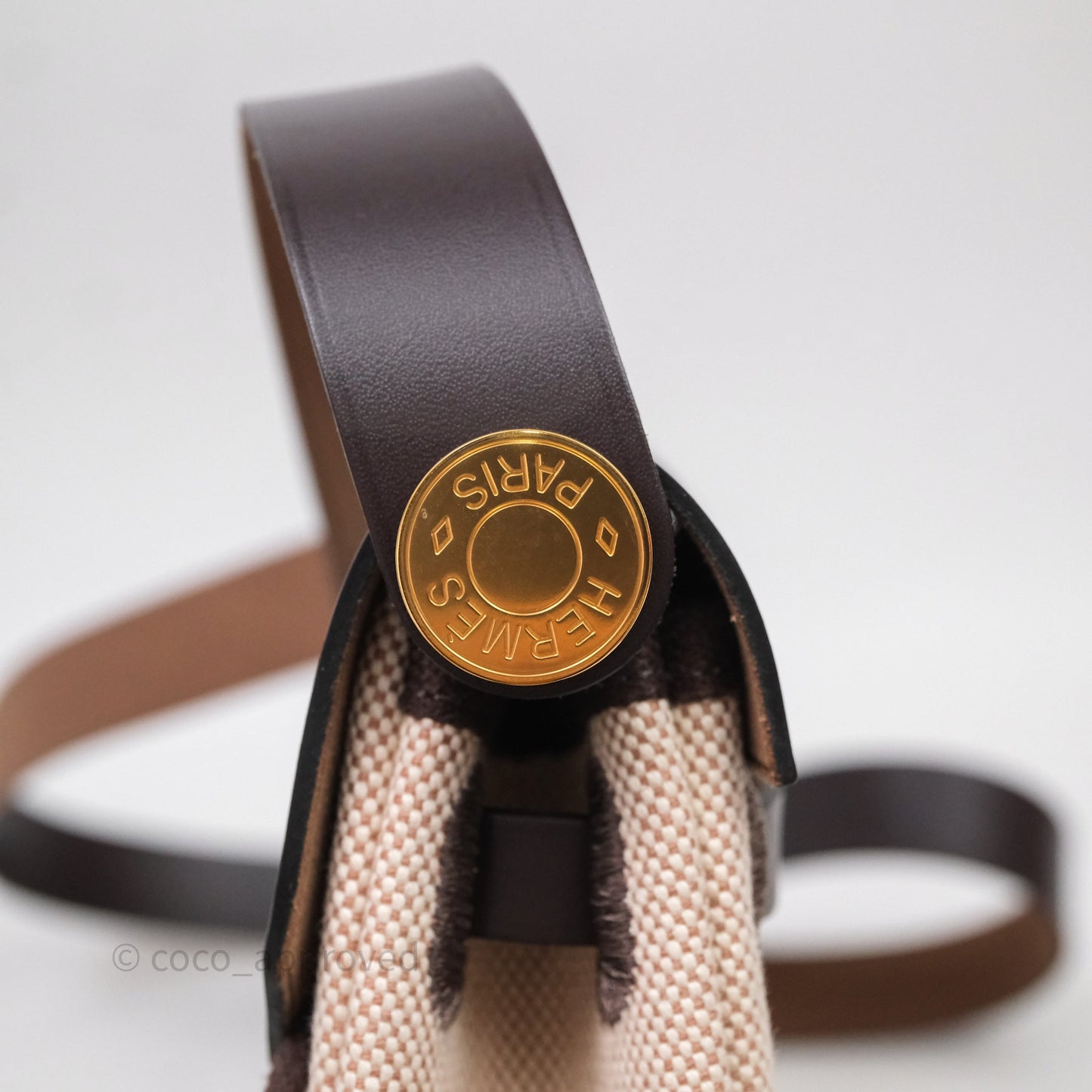 Hermès Herbag Zip 20 Mini Ecru/ Beige Canva Gold Hardware
