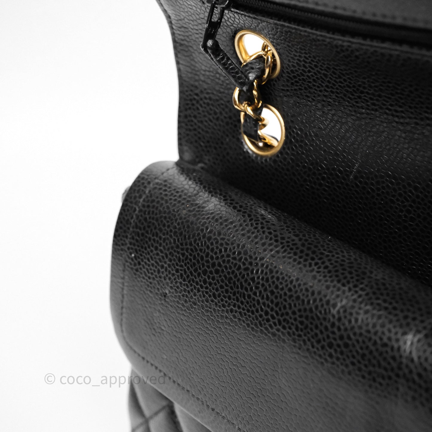 Chanel Classic M/L Medium Flap Quilted Black Caviar Gold Hardware