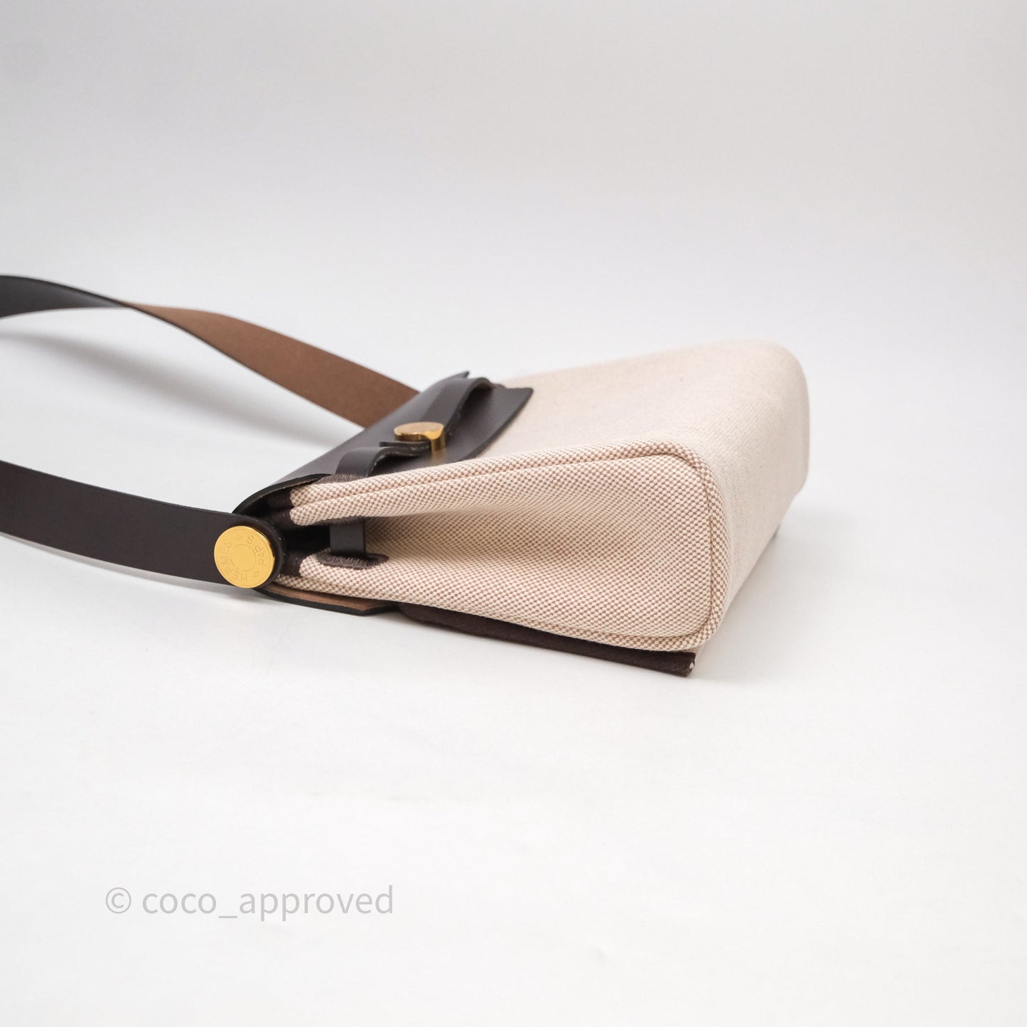 Hermès Herbag Zip 20 Mini Ecru/ Beige Canva Gold Hardware