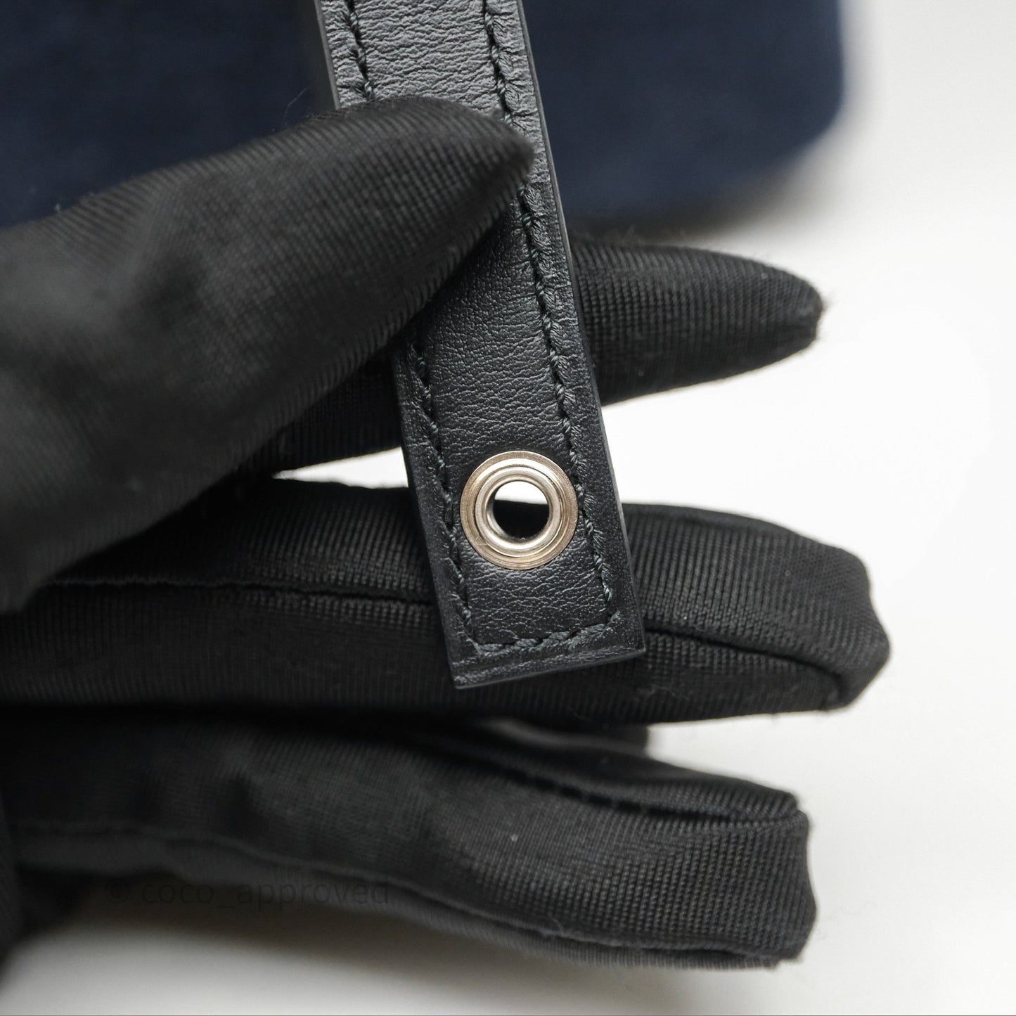 Hermès Picotin 18 Bleu Nuit 2Z / Swift Noir 89 Wool Feutre Swift Palladium Hardware