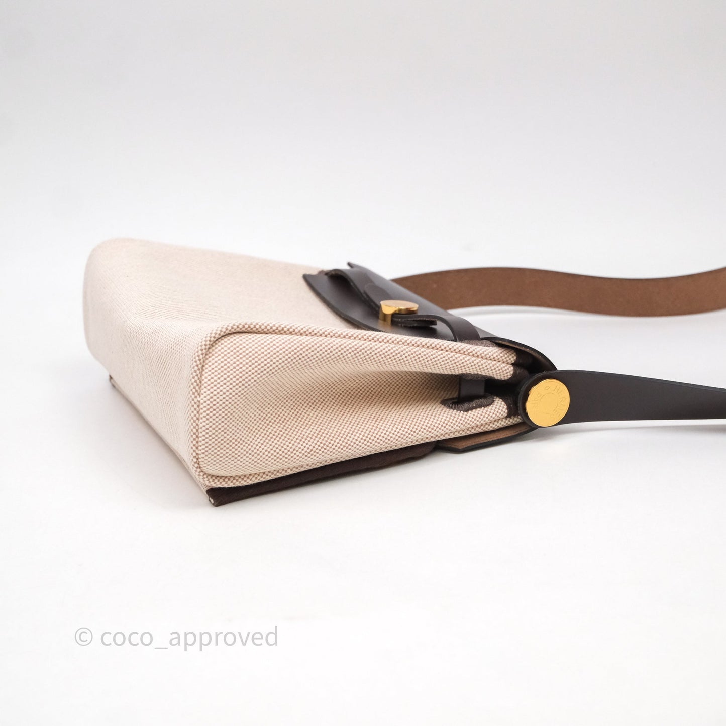 Hermès Herbag Zip 20 Mini Ecru/ Beige Canva Gold Hardware